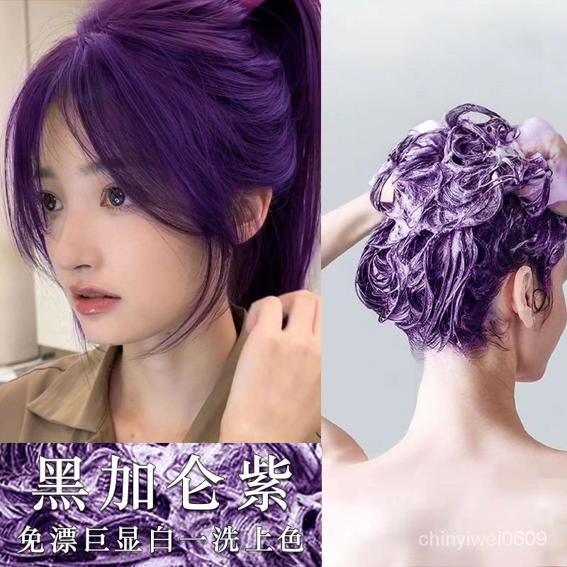 【🎉🎉台灣24H出貨🎉🎉】黑加侖紫色植物泡泡染髮劑泡沫型染髮膏自己在家DIY染發可蓋白髮一洗上色