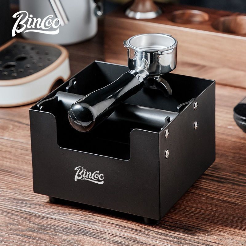 Bincoo咖啡渣桶吧檯粉渣桶家用意式咖啡機敲渣盒防滑不鏽鋼敲渣盒