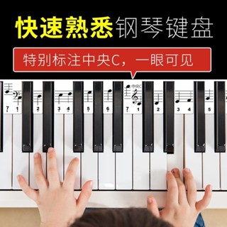 【快速出貨】88鍵鋼琴鍵盤貼紙電鋼琴電子琴琴鍵貼鍵盤條五線譜簡譜音符條免粘