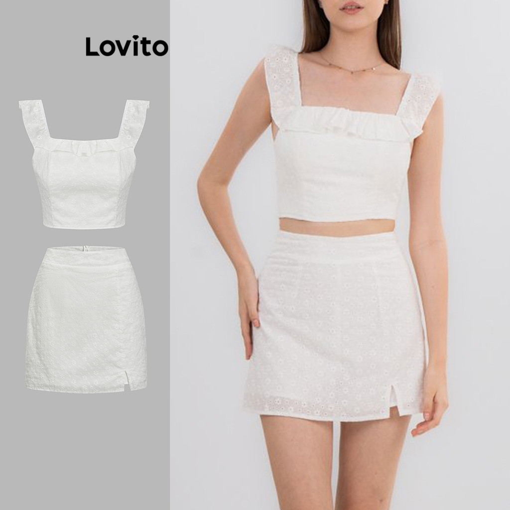 Lovito 波西米亞格基本款女式短裙套裝 L80ED254