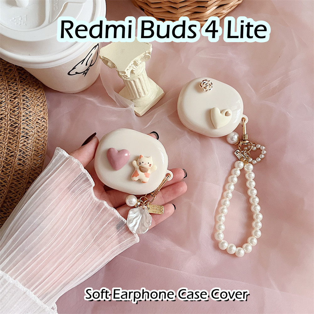 [有貨] 適用於 Redmi Buds 4 Lite 保護套 DIY 立體裝飾貓軟矽膠耳機套保護套