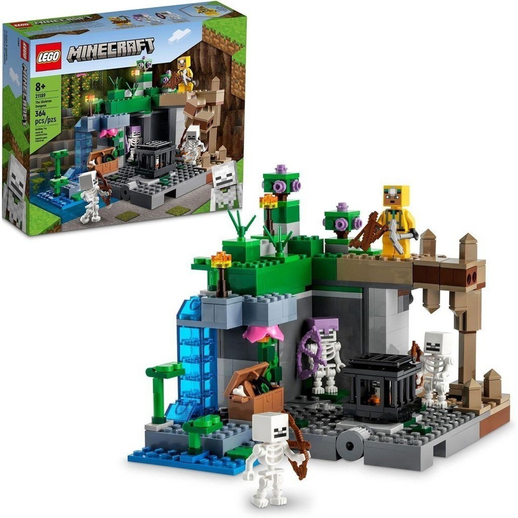 樂高 Lego Minecraft The Skeleton Dungeon Set,21189 適合兒童的建築玩具,帶