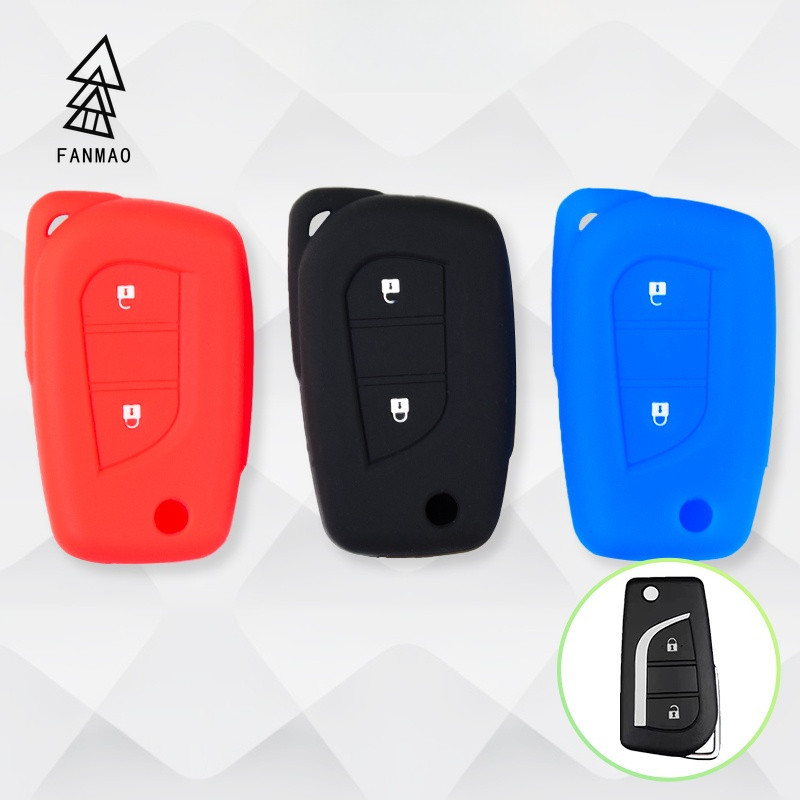 Fanmao 汽車鑰匙包矽膠保護套適用於豐田 Innova Vios Yaris Fortuner Wigo Hilux