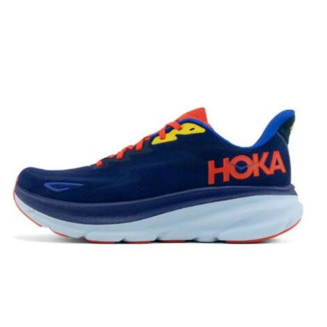 原裝 HOKA ONE ONE Clifton 9 減震男女鞋深藍色紅跑鞋尺碼36-45