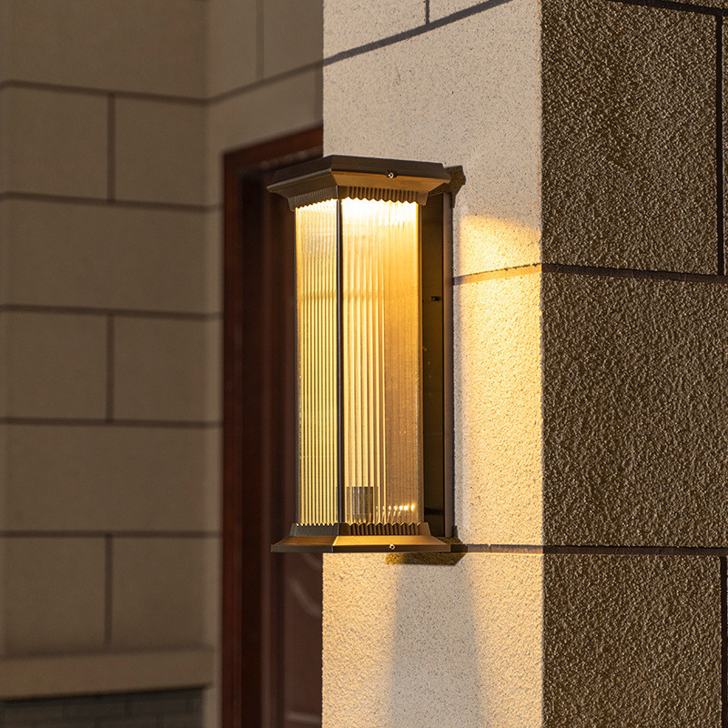 太陽能中式戶外壁燈防水庭院別墅陽臺花園門口接電兩用長條牆壁燈