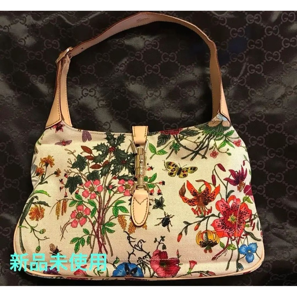 近全新 GUCCI 古馳 肩背包 New Jackie 賈姬包 GG Canvas 帆布 mercari 日本直送 二手