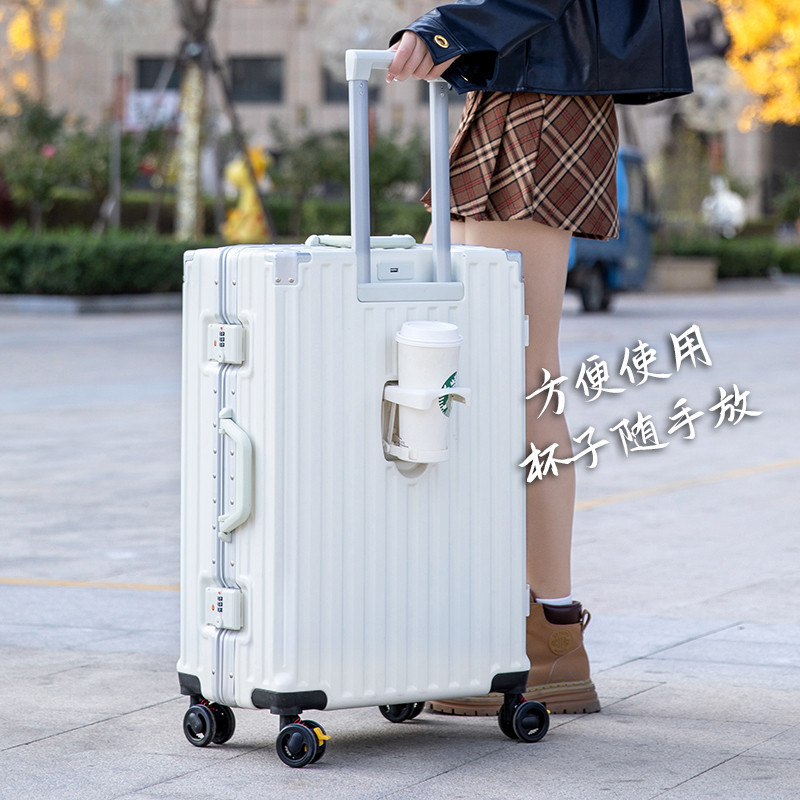 多功能行李箱 20吋登機箱 鋁框行李箱 24吋 26吋行李箱 USB充電 杯架 拉桿箱 剎車萬向輪 大容量 旅行箱
