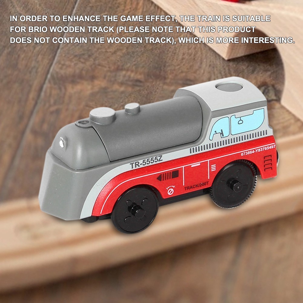 火車玩具電池供電發動機火車兒童木製鐵路電動火車兼容 BRIO 木製軌道 TM4AML