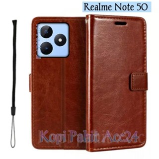 適用於 Hp Realme Note 50 Rmx3834 翻蓋錢包手機皮套磁性翻蓋錢包外殼的手機殼