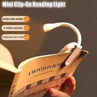 創意迷你可調光閱讀燈 - 便攜式夾式 Led 燈 - 護眼閱讀夜燈 - 多功能 Usb 充電學習檯燈 - 適合旅行臥室工