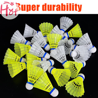 Ge 1PCS 羽毛球塑料羽毛球耐用黃色白色學生尼龍羽毛球耐用方形