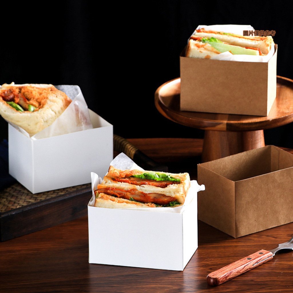 [陽光家居]50pcs 三明包裝紙厚蛋吐司麵包打包早餐打包盒子漢堡油紙託