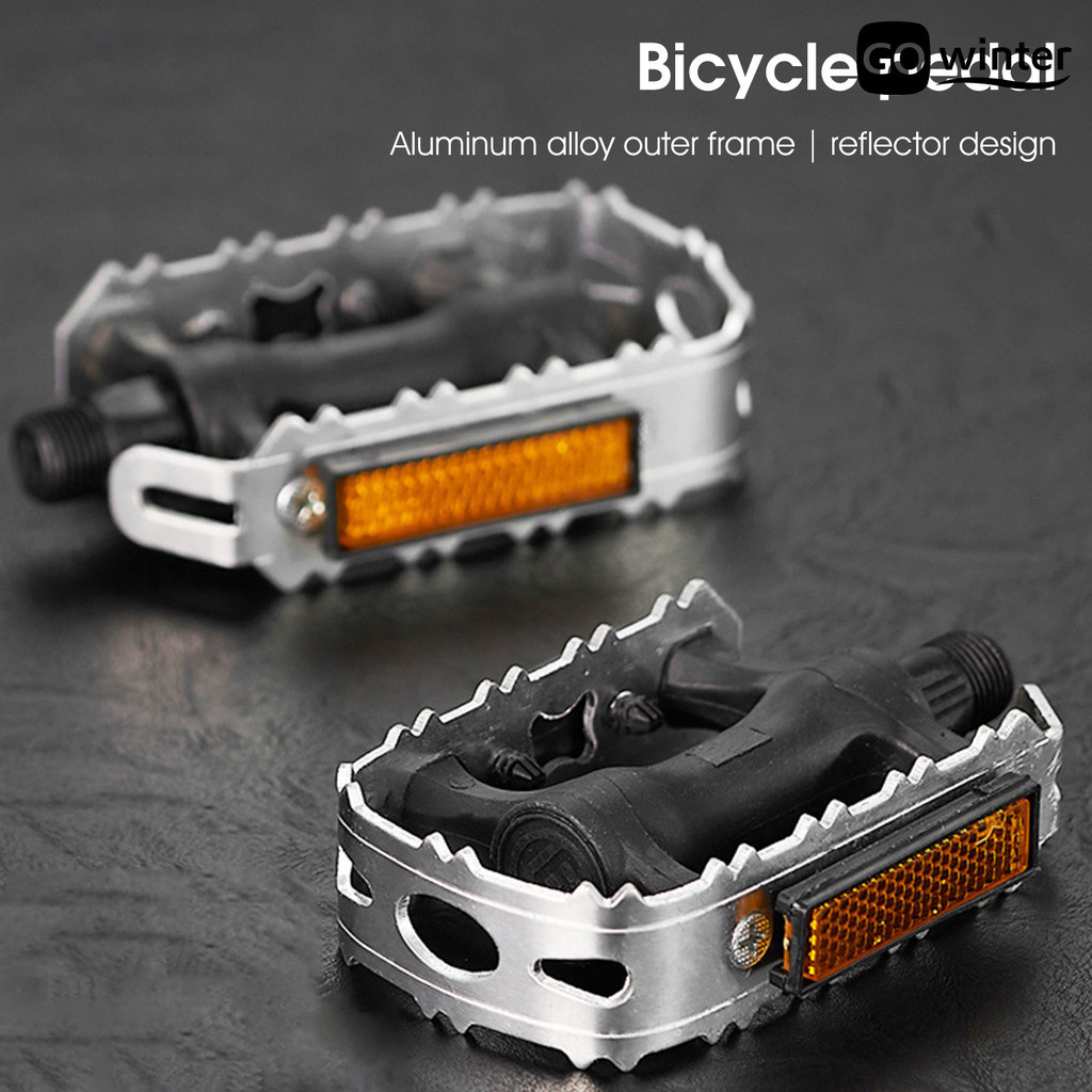 [摩卡運動]一對腳踏車腳踏 山地車釘柱式防滑結構腳蹬版 反光片設計安全踏板