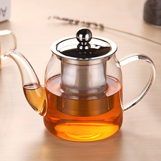 工廠耐熱玻璃不鏽鋼過濾花茶壺 鋼漏壺高口 玻璃功夫茶具茶壺
