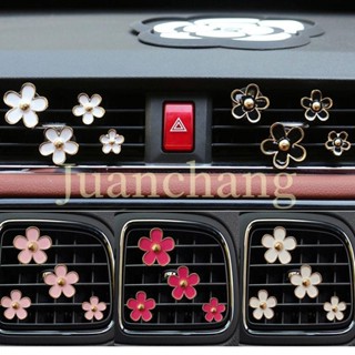 4 件/套雛菊花通風口夾汽車裝飾品可愛花朵儀表板出口夾汽車空氣清新劑通風口夾汽車內飾裝飾魅力配件女孩女士