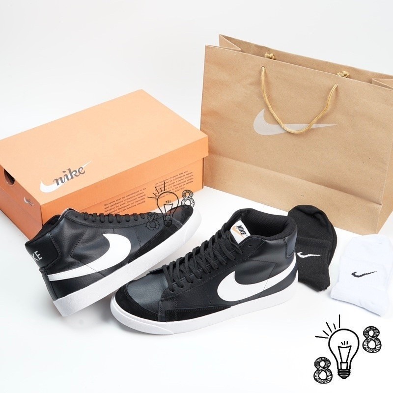 耐吉 運動鞋 Nike Blazer High 77 復古黑色白色 SKU BQ6806 002 中性 808 運動鞋