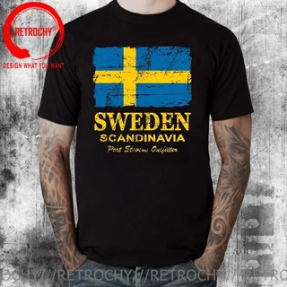Vintage Look Sverige 瑞典國旗 T 瑞典球衣 Tre Kronor T 恤瑞典 Sverige Co