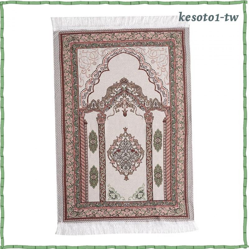 [KesotoaaTW] 地毯矩形傳統圖案 70x108cm/27.6"x42.5" 民族便攜式開齋節地毯流蘇裝飾祈禱地