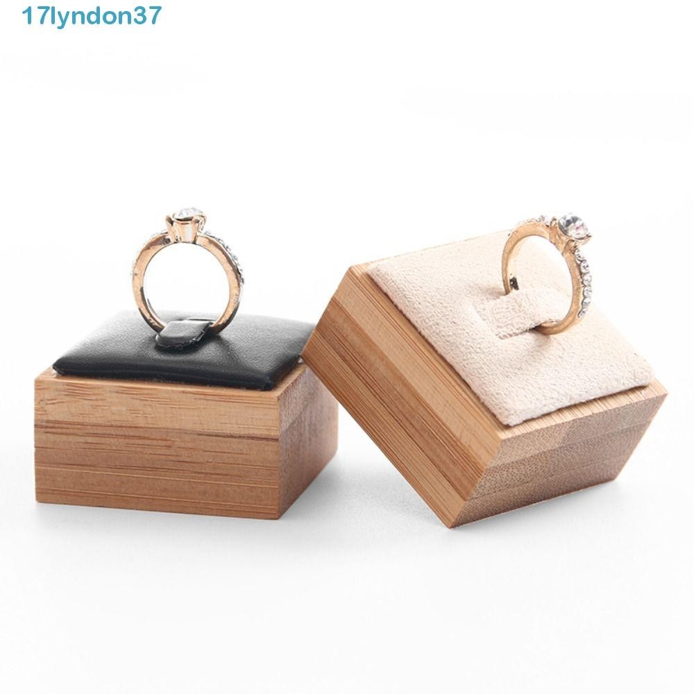 LYNDONB木製珠寶展示道具創意簡單復古環形展示架市場珠寶展示小結婚戒指盒