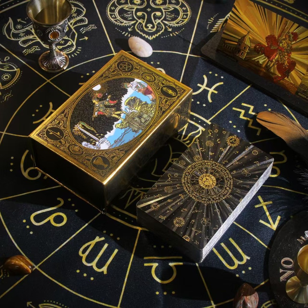 買二贈一🔥偉特塔羅牌全景塔羅PVC防水金箔tarot牌韋特塔羅初學者入門78張附中英文說明書典藏版【預售款】
