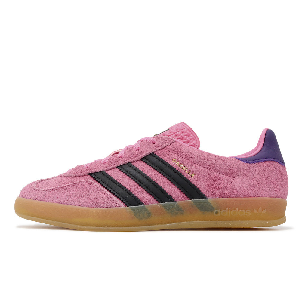 adidas 休閒鞋 Gazelle Indoor W 粉紅 黑 麂皮 膠底 女鞋 三葉草 【ACS】 IE7002