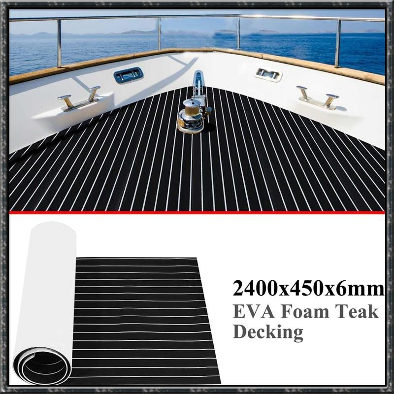自粘 EVA 泡沫柚木甲板遊艇船用地板合成船地板墊 2400X450X6mm