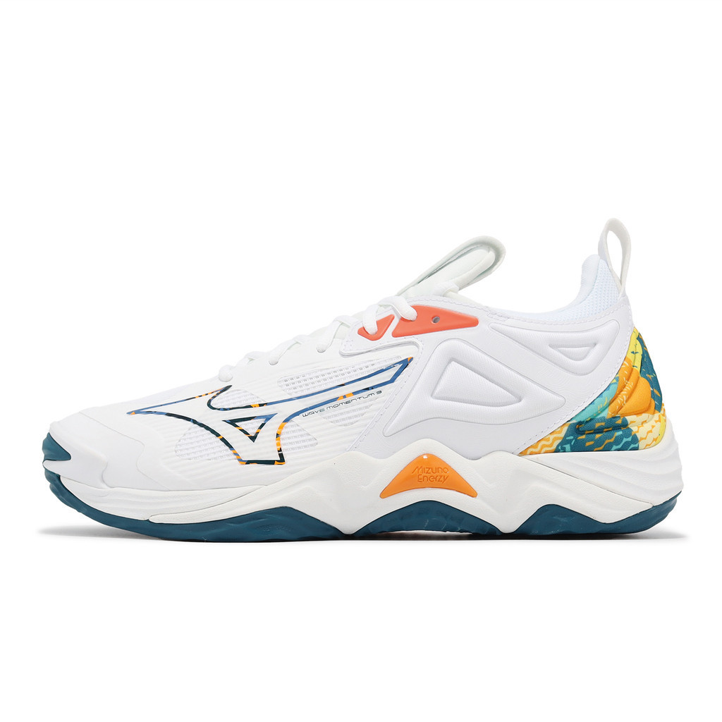 Mizuno 排球鞋 Wave Momentum 3 男鞋 白 綠 支撐 襪套 美津濃【ACS】 V1GA2312-56