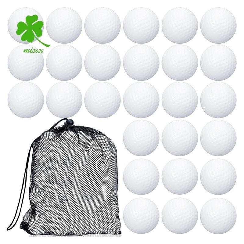 100 件裝高爾夫球練習球空心高爾夫球訓練高爾夫球空心高爾夫球塑料球帶網狀抽繩收納袋用於訓練