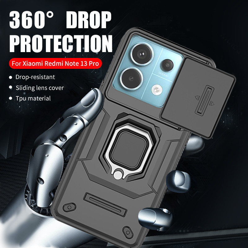 XIAOMI 適用於小米 Poco X6 Pro 2024 支架環推拉相機保護套 pocophone X 6 Armor