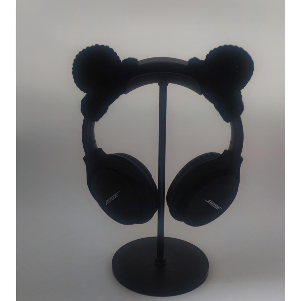 手工鉤織毛線小熊耳朵適用於蘋果 索尼 bose頭戴式藍牙耳機橫樑保護套 頭梁套分開款減壓頭梁套裝飾
