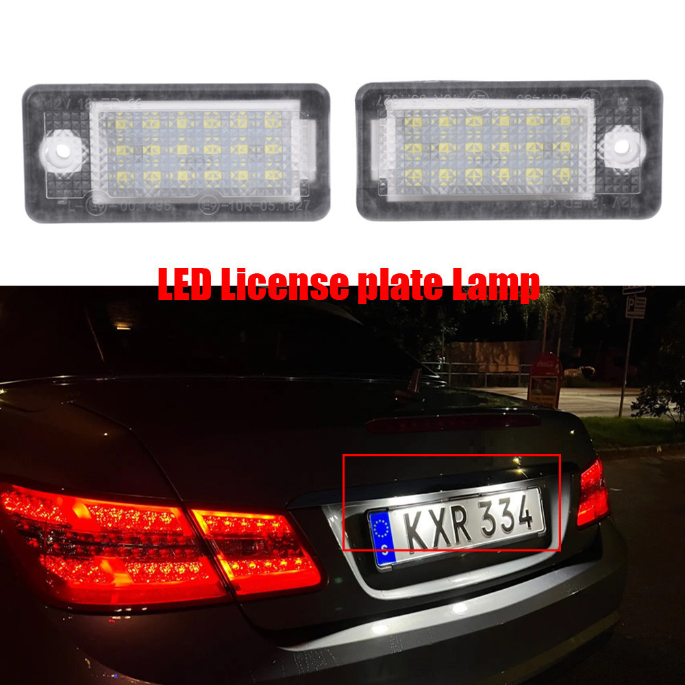 【質量保證】汽車白色 Led 牌照燈 2PCS 適用於奧迪 A3 S3/A3 Cabriolet A4 B7 S4 B7