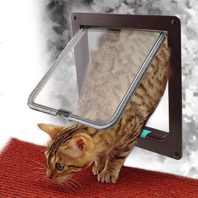 寵物門洞狗洞門雙嚮薄款玻璃門貓洞安裝鐵門收納箱臥室門帶貓洞