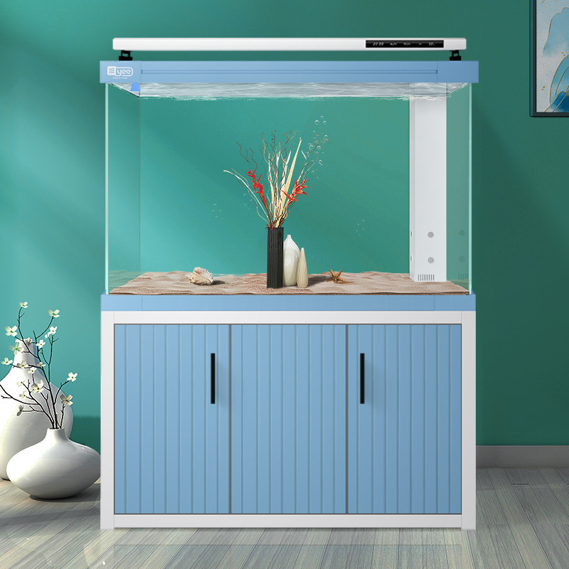 yee中小型魚缸水族箱客廳家用超白玻璃免換水生態底濾簡約金魚缸