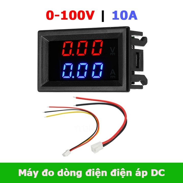 直流電壓表 0-100V 測量安培至 10A Led 0.28 紅藍