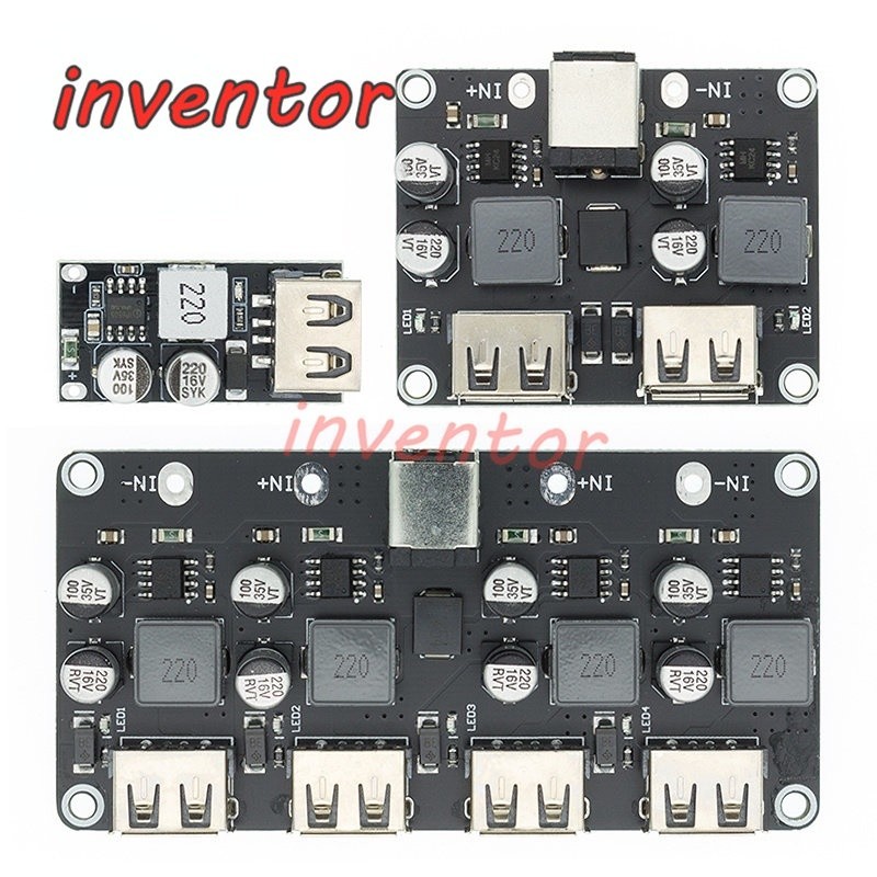 Usb QC3.0 QC2.0 USB DC-DC降壓轉換器充電降壓模塊6-32V 9V 12V 24V轉快速快充電路板