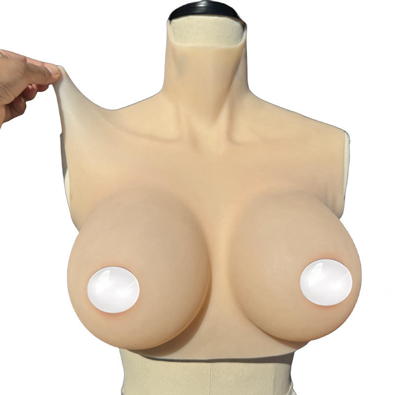 輕薄連脖矽膠義乳偽娘假胸術後義乳穿戴男扮女裝偽娘用品假乳房