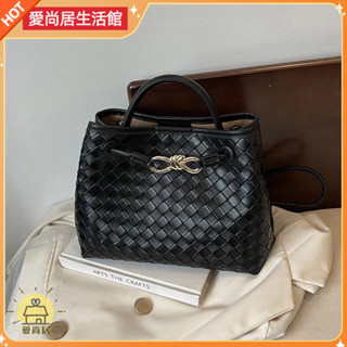 【高品質】高階感大容量手提包女個性氣質簡約手工編織包實用百搭單肩斜揹包【leungrena】