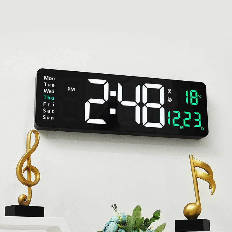 台灣現貨 24小時出貨 16寸大屏功能顯示時鐘 LED電子時鐘 數字鐘 時間溫度顯示器 掛鐘 壁掛鐘 電子鐘 數位時鐘