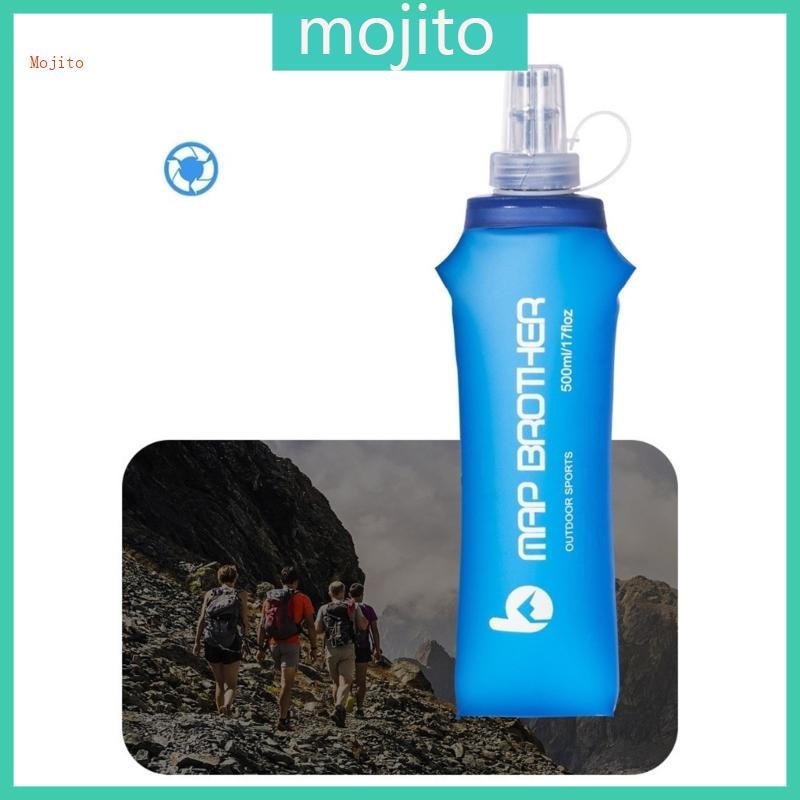 Mojito TPU 軟折疊水瓶可重複使用跑步水袋包腰包可折疊燒瓶,適合騎行跑步 H