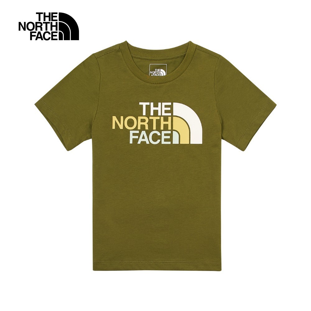 The North Face北面兒童綠色純棉多彩品牌LOGO短袖T恤｜88MEPIB