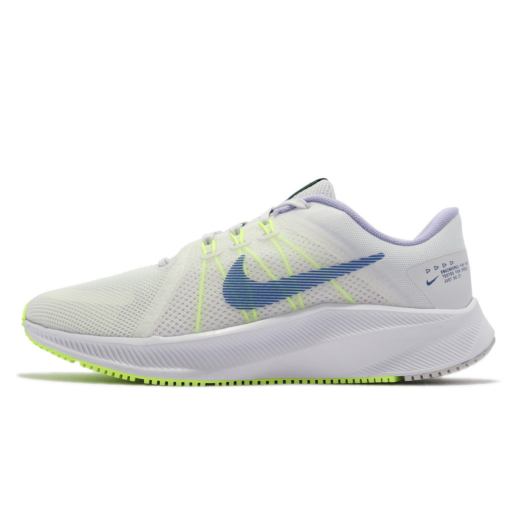 Nike 慢跑鞋 Wmns Quest 4 白 藍 螢光 路跑 基本款 女鞋 運動鞋 【ACS】 DA1106-101