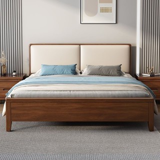 現貨免稅免運 實木床 家用雙人床架 現代簡約儲物床 臥室雙人床 軟靠床 實木床架