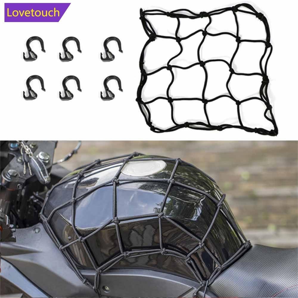 Lovetouch通用摩托車6掛鉤頭盔彈力網袋摩托車行李網c3i8