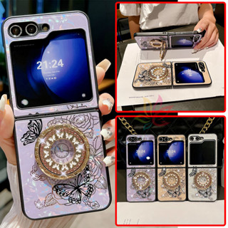 SAMSUNG Bling Diamond Glitter 蝴蝶戒指支架支架硬殼三星 Galaxy Z Flip 5 Z