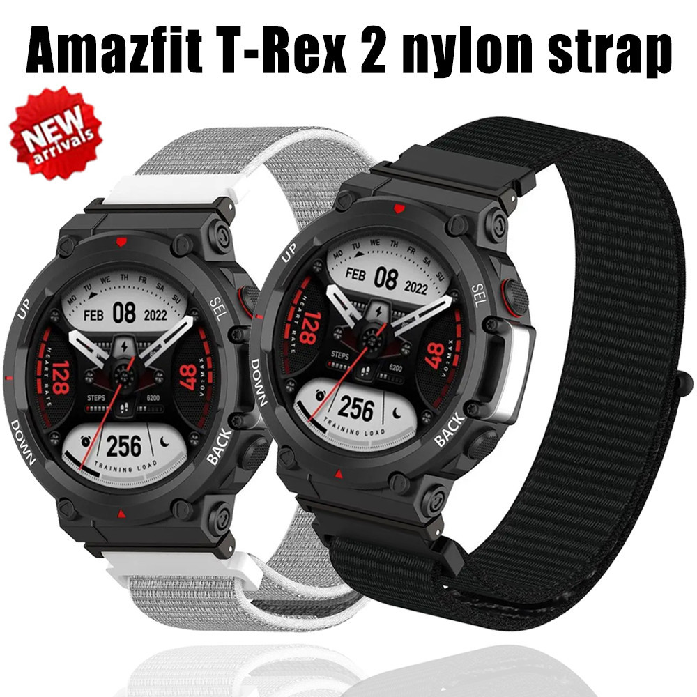 適用於 Amazfit T-Rex2 替換錶帶尼龍快速釋放魔術貼錶帶 2 尼龍環編織手錶腕帶