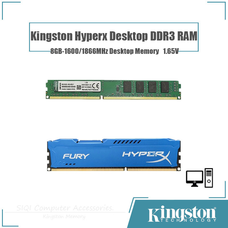 金士頓 Hyperx 8GB 台式機 RAM DDR3 1600MHZ/1866MHZ DIMM 內存,適用於 PC 穩