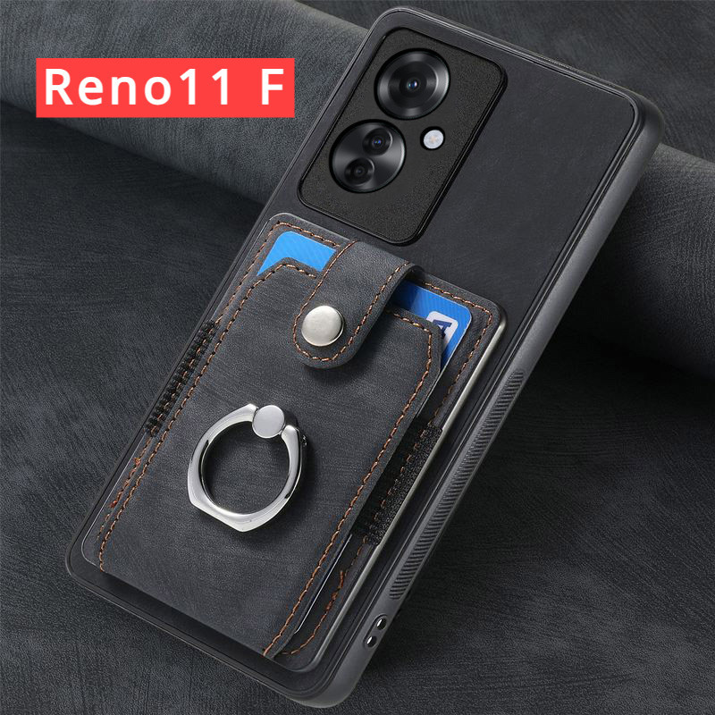 適用於 OPPO Reno 11 F 11F Pro 11Pro 5G 2024 手機殼皮環防震錢包軟支架 Reno11