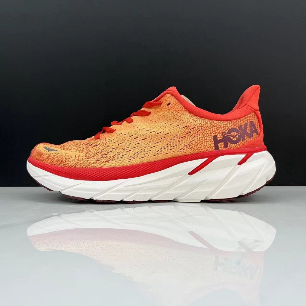 【時尚】hoka One one Clifton 8橙黃白跑鞋