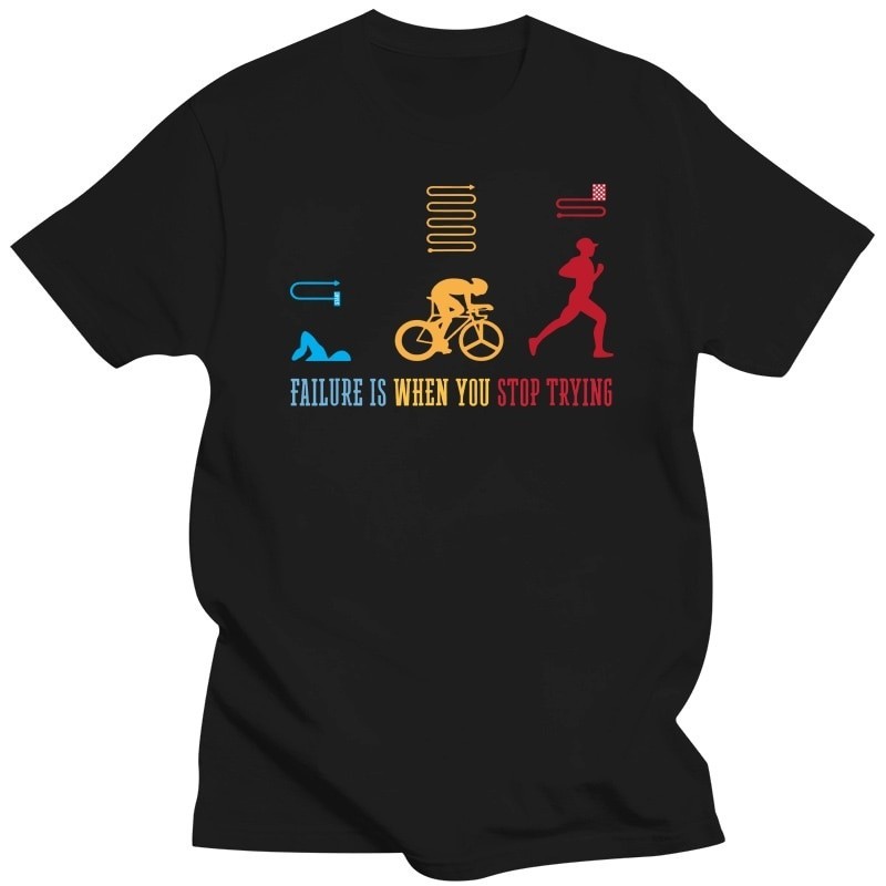運動鐵人三項禮物游泳自行車跑步鐵人三項 T 恤(1)
