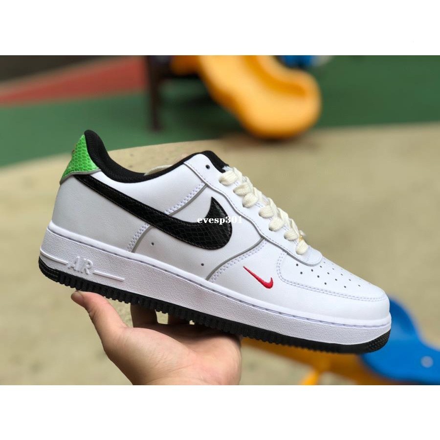 特價 Nike Air force 1 Just Do It 白黑綠 蛇紋 鑽石 滑板鞋DV1492-101